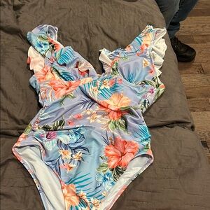 Florals Ruffle One-Piece Swimsuit